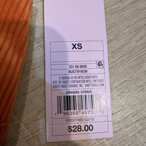 WILD FABLE JUNIOR WOMENS XS ORANGE CORDUROY JUMPER DRESS NEW - Picture 5 of 9